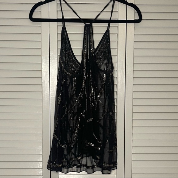 Kimchi Blue Black and Silver Sequin Beaded Tank Top - Picture 2 of 5